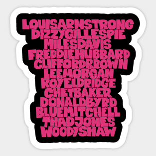 Jazz Legends in Type: The Trumpet Players Sticker